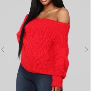 Main Strip. Red sweater. S/M